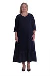 Lacivert Cepli Elbise H8-0427