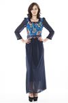 Lacivert Desenli Elbise H1-75703