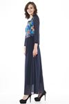 Lacivert Desenli Elbise H1-75703