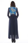 Lacivert Desenli Elbise H1-75703