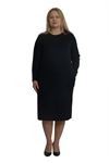 Lacivert Esnek Cepli Elbise 3B-0384