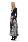 Lacivert Leopar Desenli Elbise F1-103895