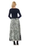 Lacivert Leopar Desenli Elbise F1-103895