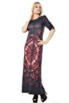 Lacivert-Pembe Elbise G9-61238