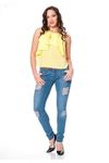 Mavi Yırtık Kadın Kot Pantolon 5A-110568