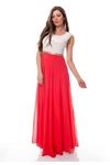 Mercan Beyaz Şifon Elbise F1-115467