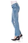 Mavi Yırtık Kadın Kot Pantolon 5A-116461