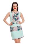 Mint Yeşili Desenli Elbise F8-130502