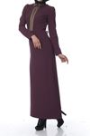 Mürdüm Nakış Detaylı Elbise K7-100474