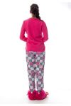 Pembe Ayı Baskılı Kadın Pijama Takımı 14C-120358