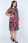 Omuzu Açık Yazlık Esnek Elbise 16A-0684