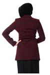 Siyah - Bordo Desenli Puane Ceket J8-100382