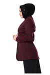 Siyah - Bordo Desenli Puane Ceket J8-100382