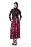 Siyah Desenli Nubuk Elbise G9-110430