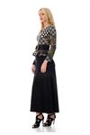 Siyah Desenli Elbise F9-103772