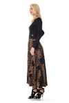 Siyah Leopar Desenli Elbise F1-103871