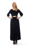 Siyah Şık Kemerli Elbise F1-103856