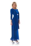 Taşlı Saks Elbise H1-89820