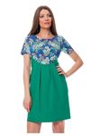 Yeşil Çiçek Desenli Elbise F3-115938