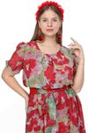 Nar Çiçeği Şifon Elbise 7C-0910