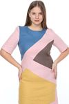 Pembe Keten Elbise 21D-0872