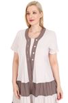 Eteği Kloş Bej Büyük Beden Elbise 15D-0878
