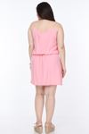 Pembe Askılı Büyük Beden Elbise 25A-1102