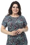 Elegance Desenli Büyük Beden Elbise 7C-1146