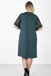 Kimono Kol Yeşil Büyük Beden Elbise 31B-1180