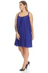 Saks Askılı Büyük Beden Elbise J12-123599