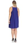 Saks Askılı Büyük Beden Elbise J12-123599