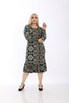 Kışlık Kollu Büyük Beden Elbise 33D-1306