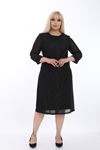 Taşlı Dantelli Siyah Elbise J1-1324