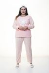 Peluş Polar Pembe Pijama Takımı 32D-1389