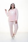 Peluş Polar Pembe Pijama Takımı 32D-1389