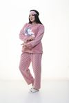 Peluş Polar Pudra Pijama Takımı 32C-1386