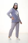 Peluş Gri Pijama Takımı 32C-1385