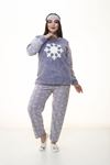 Peluş Gri Pijama Takımı 32C-1385