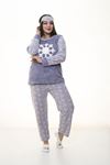 Peluş Gri Pijama Takımı 32C-1385