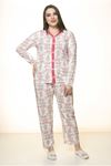  Düğmeli Geniş Kesim Pijama Takımı 31A-1550