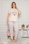 Yazlık Geniş Kesim Büyük Beden  Pijama Takımı 26B-1611