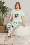 Yazlık Geniş Kesim Büyük Beden Pijama Takımı 26B-1617