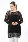 Zebra Siyah Büyük Beden Tunik 34E-1602