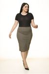 Kazayağı Likralı Esnek Büyük Beden Etek 35B-1656