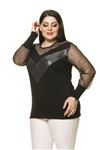 Işıltılı Büyük Beden Bluz 17D-1740