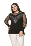 Işıltılı Büyük Beden Bluz 17D-1740