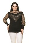 Işıltılı Büyük Beden Bluz 14C-1741