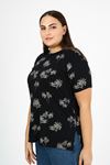 Siyah Desenli T-shirt 21B-1778
