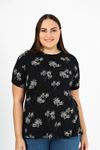 Siyah Desenli T-shirt 21B-1778