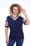 Kısa Kol  Büyük Beden Bluz 20E-1780